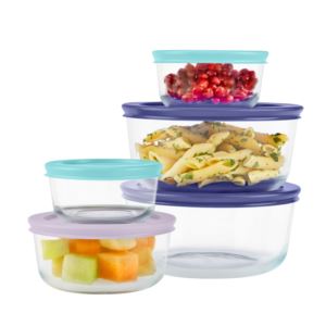 Simply+Store+pc+Glass+Storage+Set+w+Assorted+Color+Lids