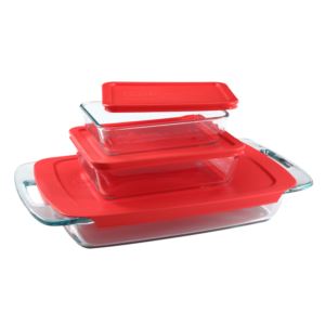 Easy+Grab+6pc+Glass+Bakeware+and+Storage+Set+Red+Lids