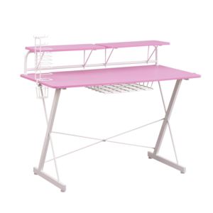 Techni%2BSport%2BCarbon%2BComputer%2BGaming%2BDesk%2Bwith%2BShelving