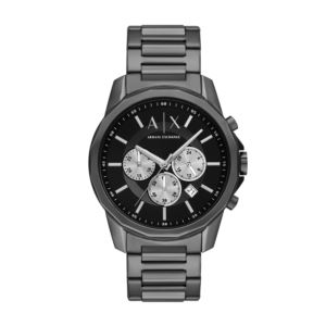 Mens+Banks+Chronograph+Black+IonPlated+Stainless+Steel+Watch+Black+Dial