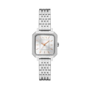 Ladies+Leila+SilverTone+Stainless+Steel+Square+Watch+Silver+Dial