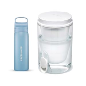 LifeStraw+Go+oz+SS+Water+Filter+Bottle+w+Home+Studio+Cup+Dispenser