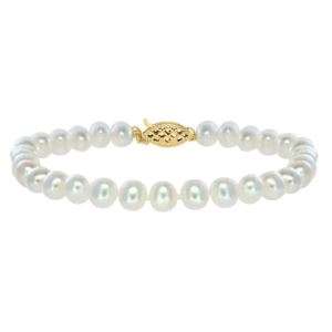 LALI+Jewels+K+Yellow+Gold+White+Fresh+Water+Pearl+Bracelet