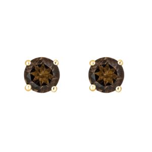 LALI+Jewels+K+Yellow+Gold+Smoky+Quartz+Earring