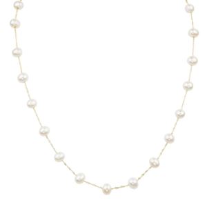 LALI+Jewels+K+Yellow+Gold+White+Fresh+Water+Pearl+Necklace