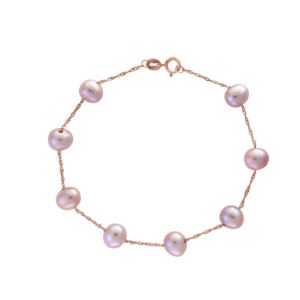 LALI+Jewels+K+Rose+Gold+Natural+Pink+Fresh+Water+Pearl+Bracelet