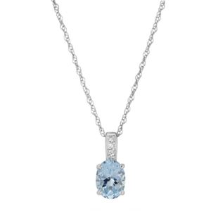 LALI+Jewels+K+White+Gold+Diamond+And+Aquamarine+Pendant+With+Chain