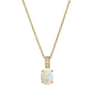 LALI+Jewels+K+Yellow+Gold+Diamond+And+Australian+Opal+Pendant+With+Chain