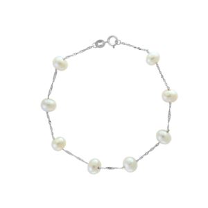 LALI+Jewels+K+White+Gold+White+Fresh+Water+Pearl+Bracelet