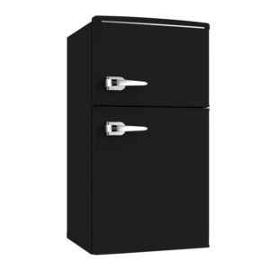 3.0+Cubic+Foot+Retro+Compact+Refrigerator+w%2F+Freezer+Black