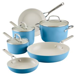9pc+Hard+Anodized+Ceramic+Nonstick+Cookware+Set+Blue+Velvet