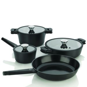 Noir+7pc+Cast+Aluminum+NS+Cookware+Set+Black