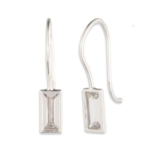 CZ+Baguette+Drop+Earrings