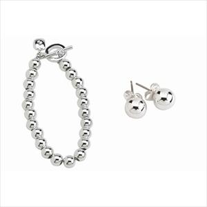Lauren+Ralph+Lauren+Piece+Silver+Bead+Bracelet+Earrings