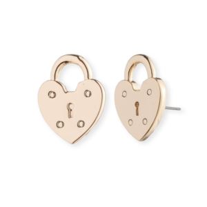 Heart+Lock+Stud+Earrings