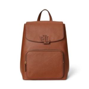 Cameryn+Pebbled+Leather+Backpack+Tan