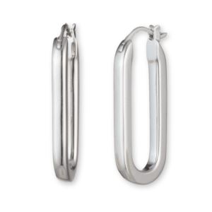 Sterling+Silver+Link+Hoop+Earrings