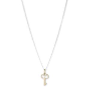 Sterling+Silver+Two-tone+Key+Pendant
