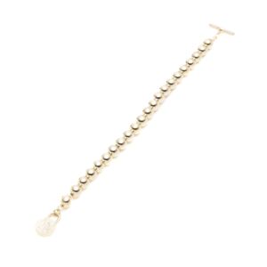 Gold+Bead+Bracelet+with+Charm