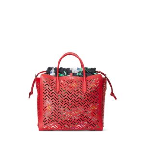 Tyler+Perforated+Leather+Tote+in+Red