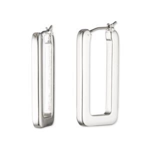 Silver+Rectangle+Link+Hoops