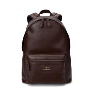 Pebbled+Leather+Dome+Backpack+Brown