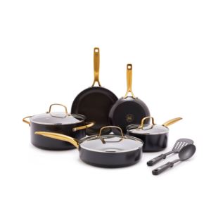 Gold+10pc+Nonstick+Cookware+Set
