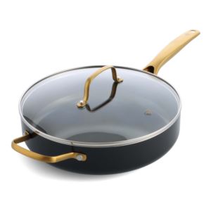 Gold+4qt+Saute+Pan+w%2F+Lid+%26Helper+Handle+Black
