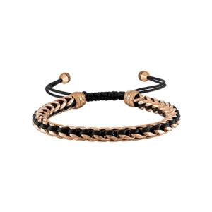 Latin+GRAMMY+Rose+GoldTone+LinksBlack+Cord+Bolo+Bracelet