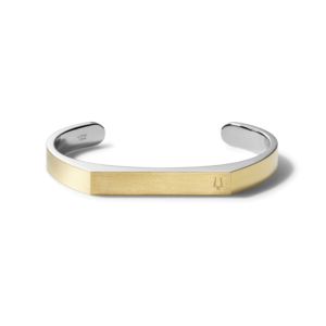 Classic+Open+Cuff+TwoTone+Stainless+Steel+Bracelet+Medium