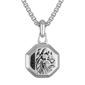 Marc+Anthony+Sterling+Silver+Black+Diamond+Lion+Pendant+Necklace