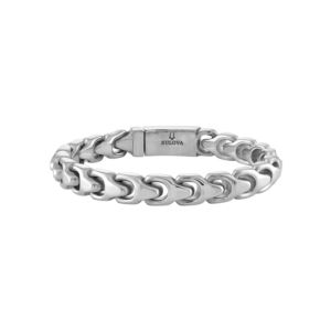 Bulova+Link+mm+SilverTone+Stainless+Steel+Bracelet