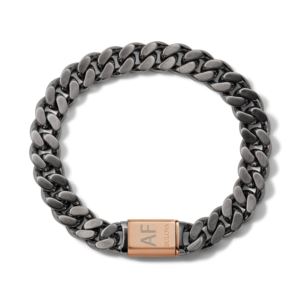 Latin+GRAMMY+Gray+Rose+GoldTone+Stainless+Steel+Chain+Link+Bracelet+Small