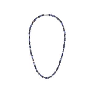 Classic+Blue+Sodalite+Hematite+Beaded+Necklace