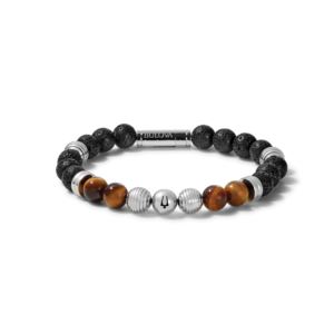 Classic+Tigers+Eye+Black+Lava+Bead+Bracelet+Large