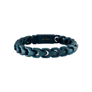 Bulova+Link+mm+Blue+IonPlated+Stainless+Steel+Bracelet