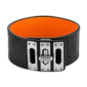 Marc+Anthony+Black+Orange+Leather+Bracelet