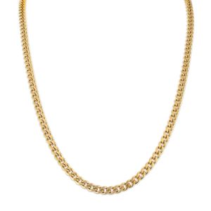 Classic+mm+Stainless+Steel+Curb+Chain+Necklace+GoldTone