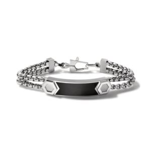 Precisionist+Stainless+Steel+Double+Chain+ID+Bracelet+w+Matte+Epoxy+Medium