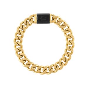 Classic+mm+Curb+GoldTone+Stainless+Steel+Bracelet