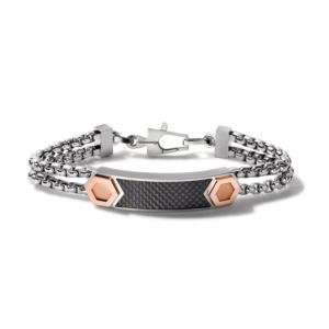Latin+GRAMMY+TwoTone+Double+Chain+ID+Bracelet+Large