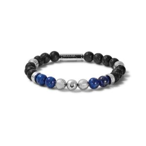 Mens+Classic+Black+Lava+and+Lapis+Bead+Bracelet+Medium