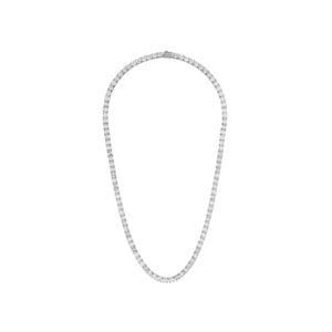 Classic+Sterling+Silver+White+Topaz+Tennis+Necklace
