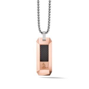 Latin+GRAMMY+Rose+Gold+Carbon+Fiber+Dog+Tag+Necklace