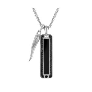 Icon+Black+Onyx+Black+Diamonds+Pendant+Necklace