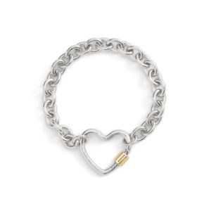 Carabiner+Heart+Link+Bracelet