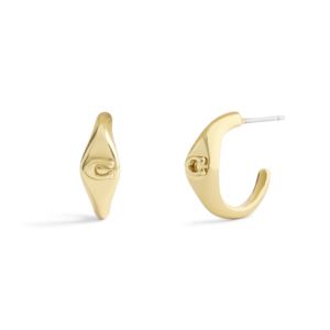 Signet+Huggie+Earrings