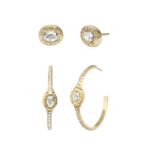Signature+Logo+Earring+Set+in+Gold