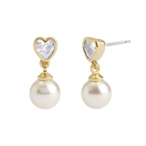 Heart+Pearl+Drop+Earrings