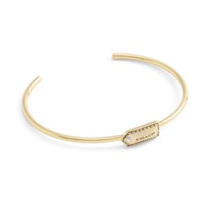 Hangtag+Thin+Cuff+Bracelet+Gold